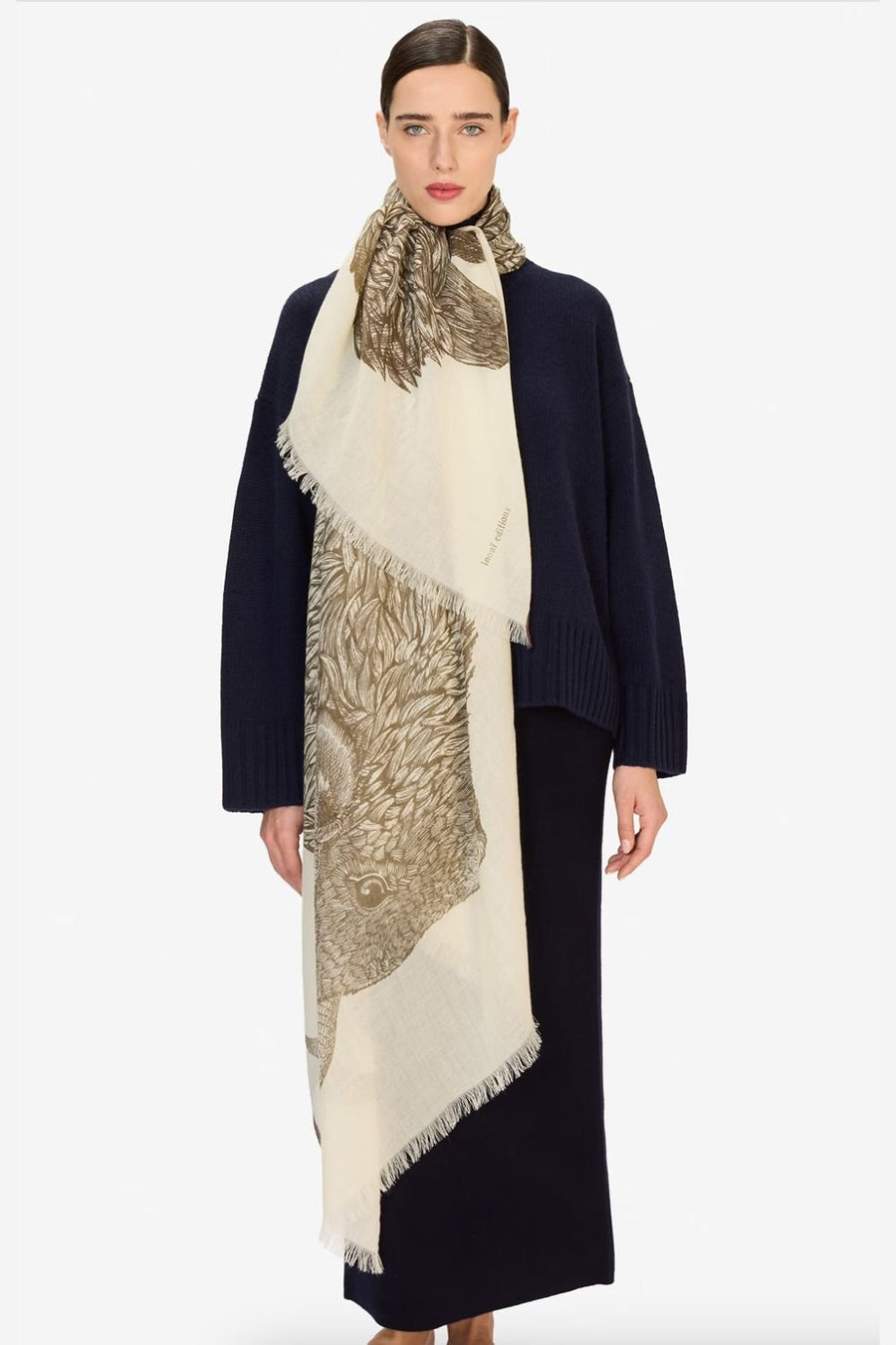 INOUI EDITIONS - Walter 100cm Scarf in White