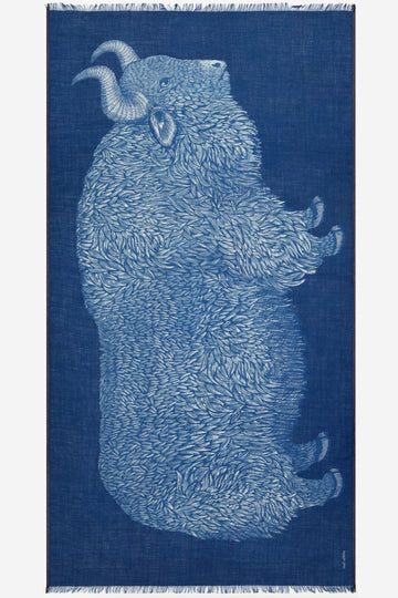 INOUI EDITIONS -Walter 100cm Scarf in Navy