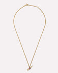Wouters + Hendrix - Necklace with Heart-Shaped Garnet and Arrow Pendant in Gold