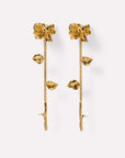 Wouters & Hendrix - Rose Stud Earrings with Detachable Stem in Gold