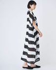 MINA PERHONEN - Linen Wind Flag Dress in White/Black