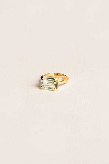 Wouters & Hendrix - Ring with Green Amethyst Crystal in Gold
