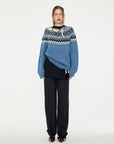 LA FETICHE - ARI FAIRISLE SWEATER in LIGHT BLUE