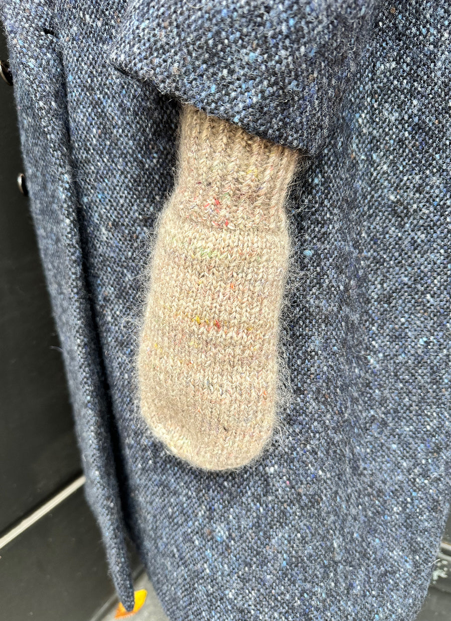 KARAKORAM - Hand Knitted Multicolour Mittens in Grey Melange