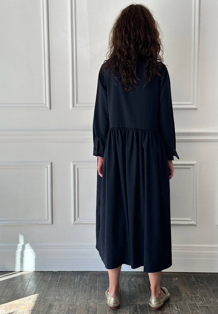 BERGFABEL - Farmer Dress in Navy Wool