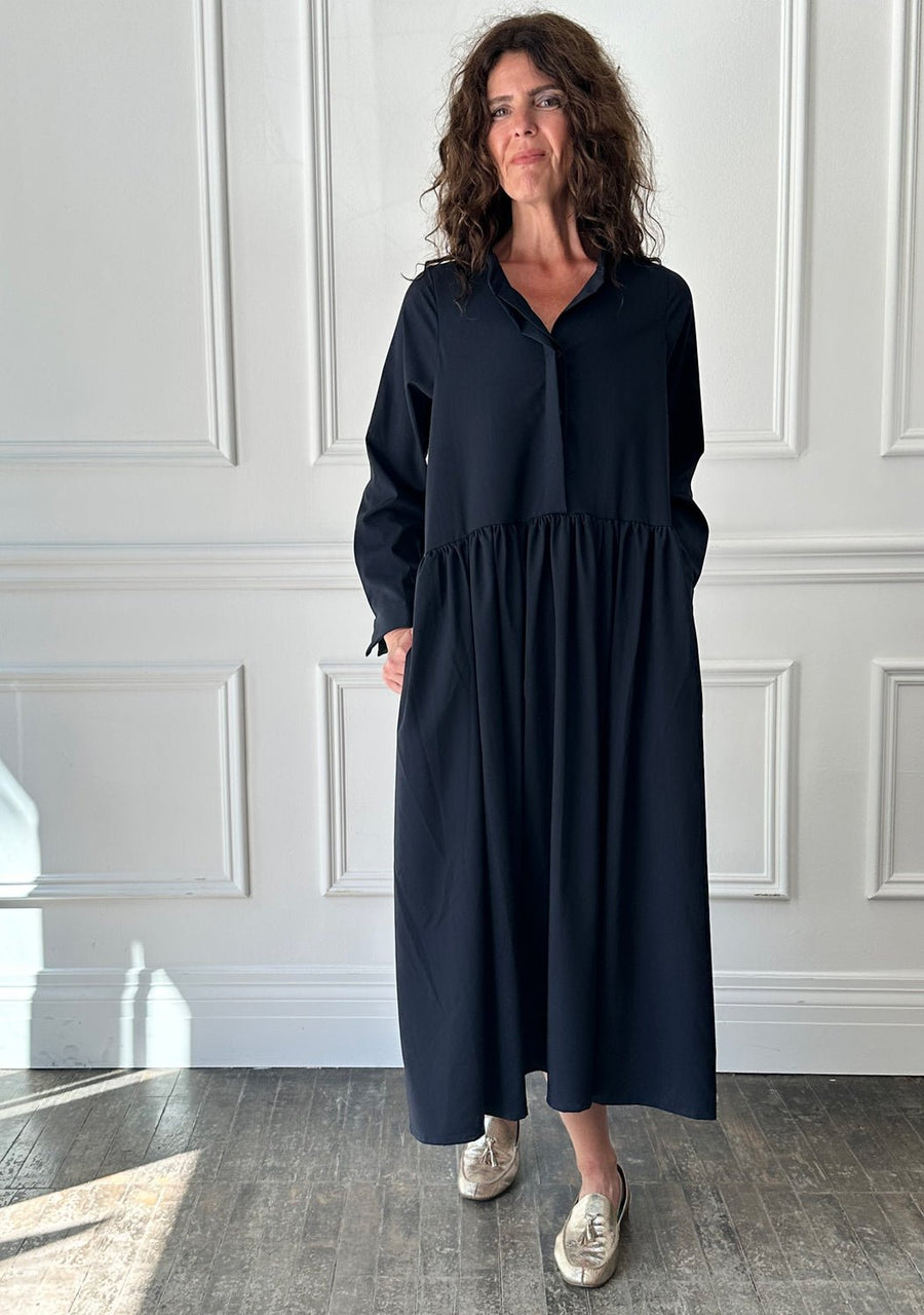 BERGFABEL - Farmer Dress in Navy Wool