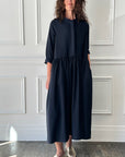 BERGFABEL - Farmer Dress in Navy Wool