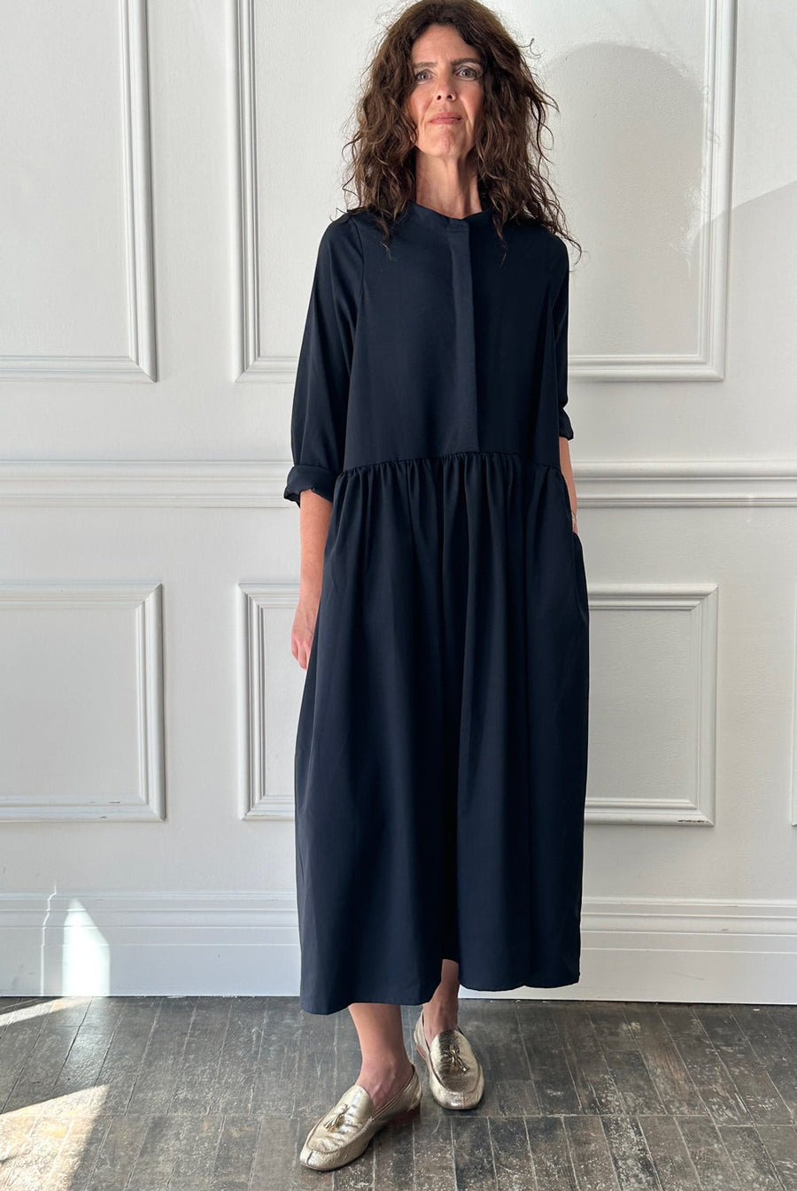 BERGFABEL - Farmer Dress in Navy Wool