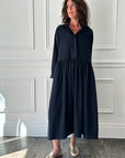 BERGFABEL - Farmer Dress in Navy Wool