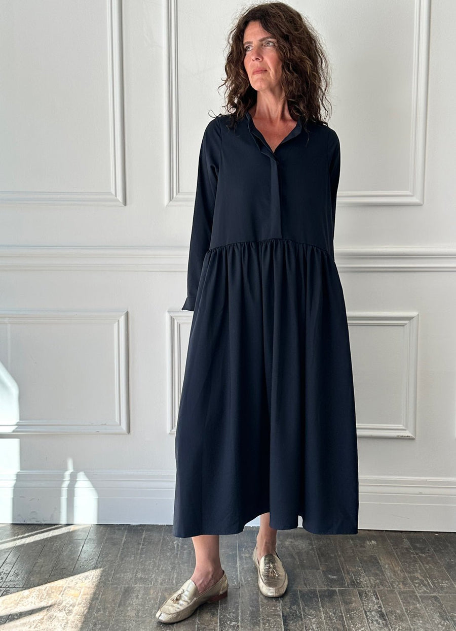 BERGFABEL - Farmer Dress in Navy Wool