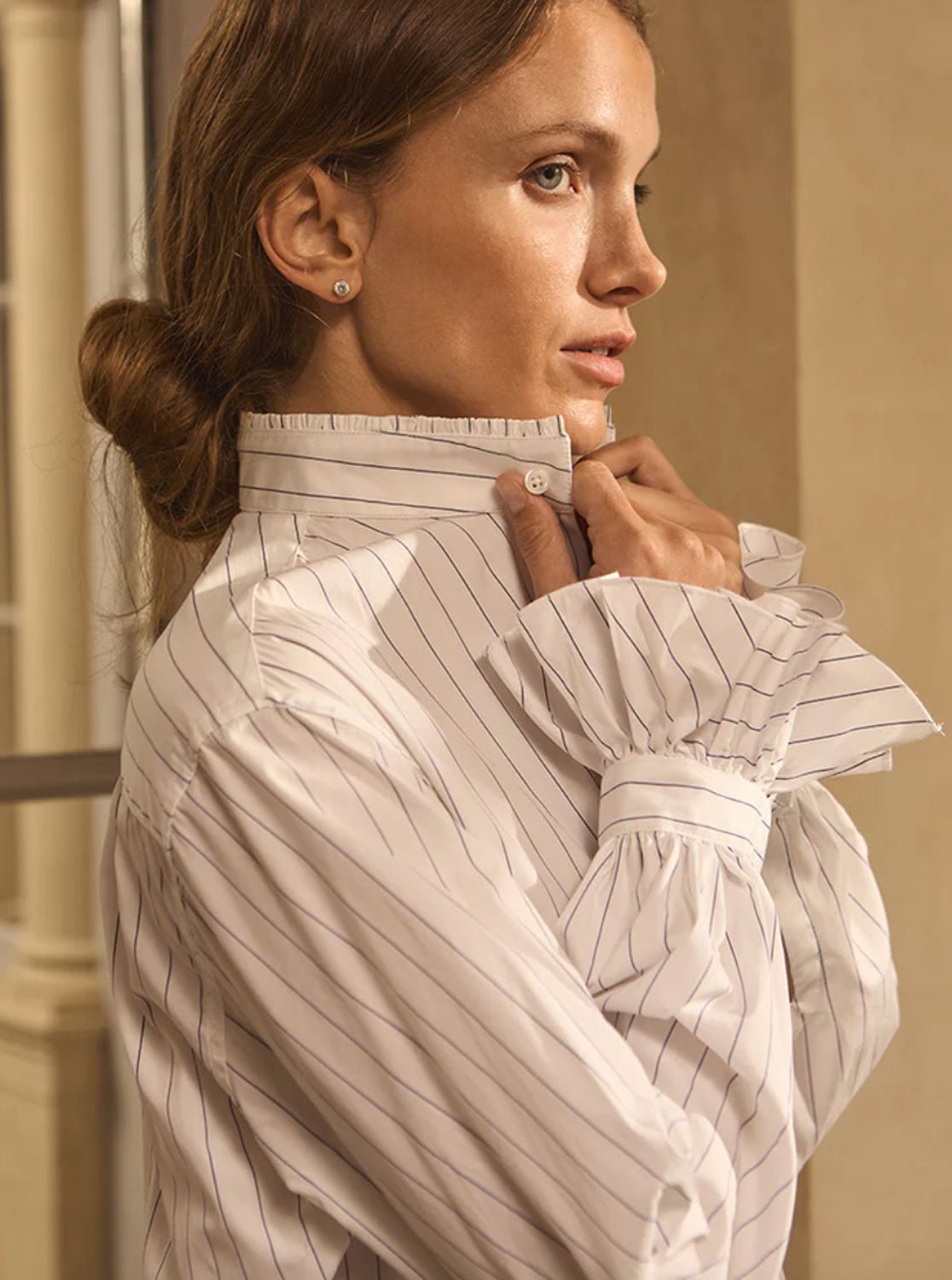 BOURRIENNE -  Boudoir Shirt in Marine Stripes