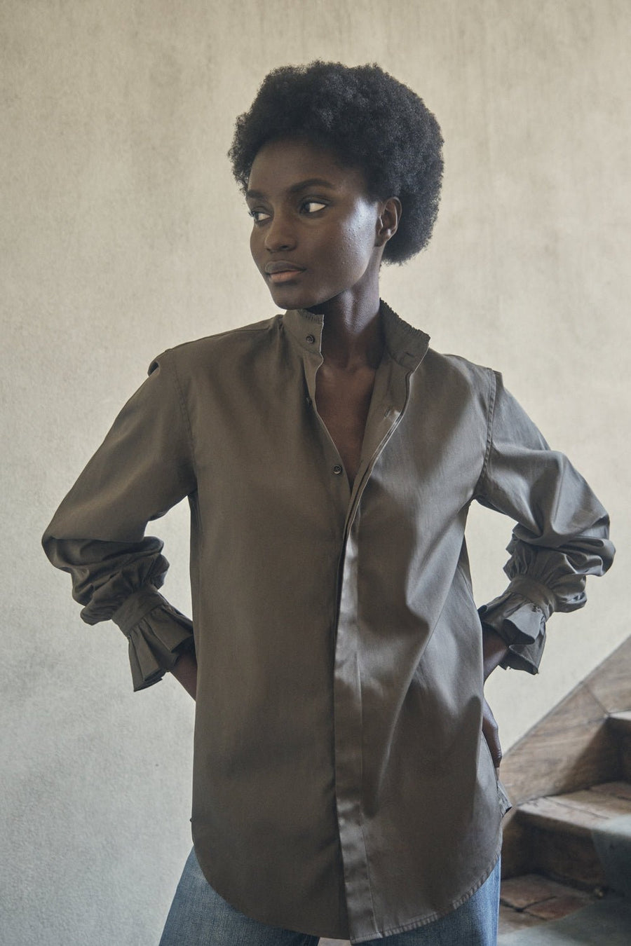 BOURRIENNE -  Boudoir Shirt in Khaki