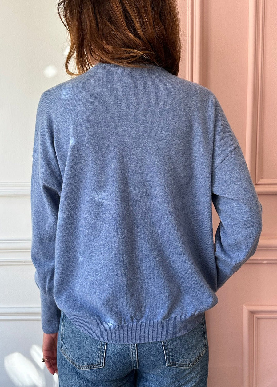 BERGFABEL - Cashmere Crewneck Sweater in Light Blue