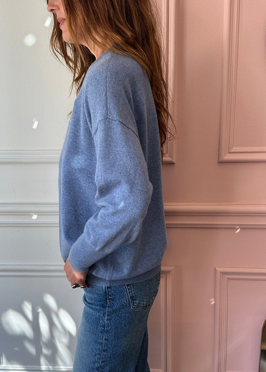 BERGFABEL - Cashmere Crewneck Sweater in Light Blue