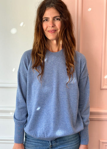 BERGFABEL - Cashmere Crewneck Sweater in Light Blue