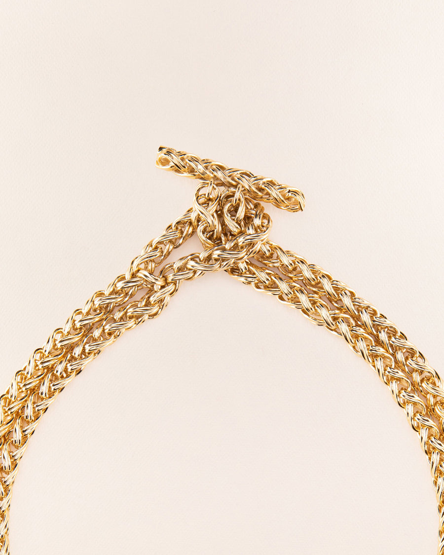 Wouters & Hendrix - Gold Chain Necklace with T-Bar Closure