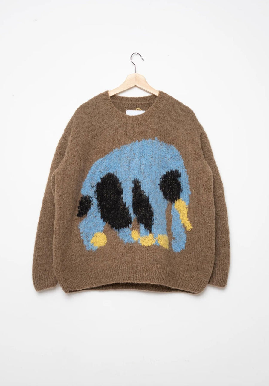 W.I.L.D. A.N.I.M.A.L.S. - Elephant, Cheetah Pullover Sweater in Brown