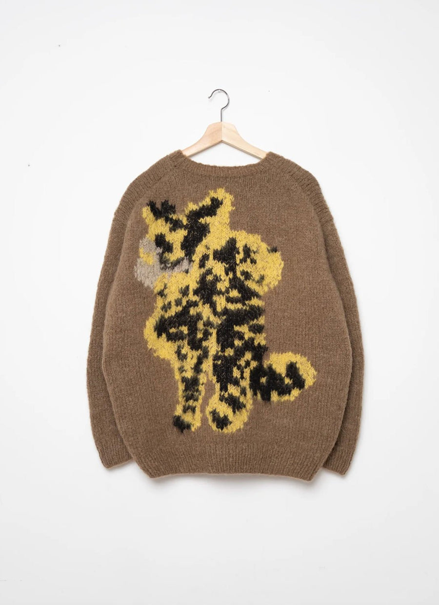 W.I.L.D. A.N.I.M.A.L.S. - Elephant, Cheetah Pullover Sweater in Brown