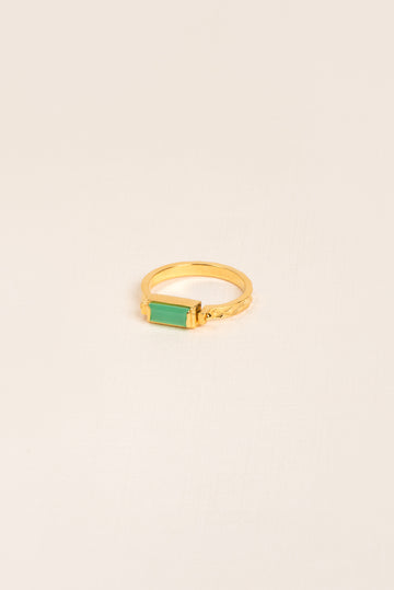 Wouters & Hendrix - Rotating Ring with Chrysoprase in Gold