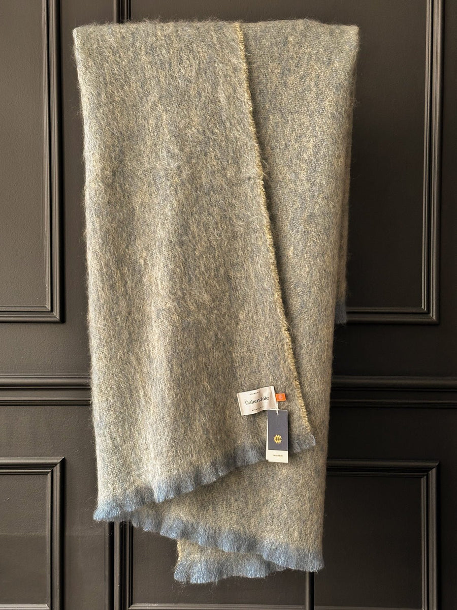 Cushendale Mills - Clash Mohair Blanket in Olive