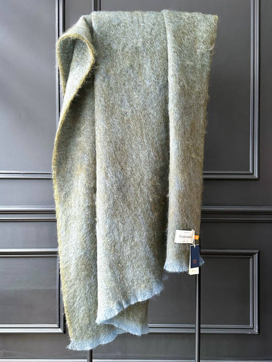 Cushendale Mills - Clash Mohair Blanket in Olive