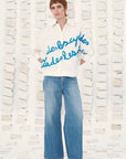 MII COLLECTION - MANUELA CYCLADES Embroidered Shirt in Turkish Blue