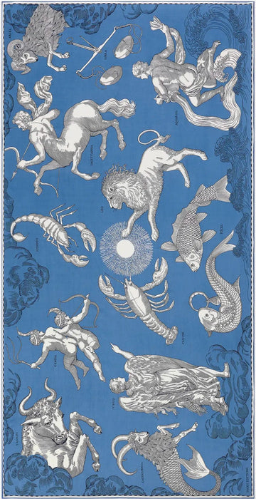 INOUI EDITIONS - 100 Astrologie Scarf in Denim Blue
