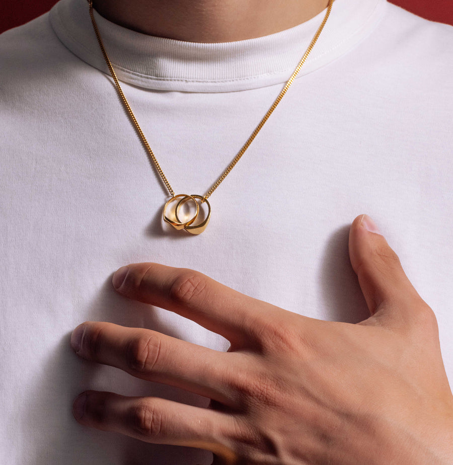 Wouters & Hendrix - Double  Signet Ring Necklace in Gold