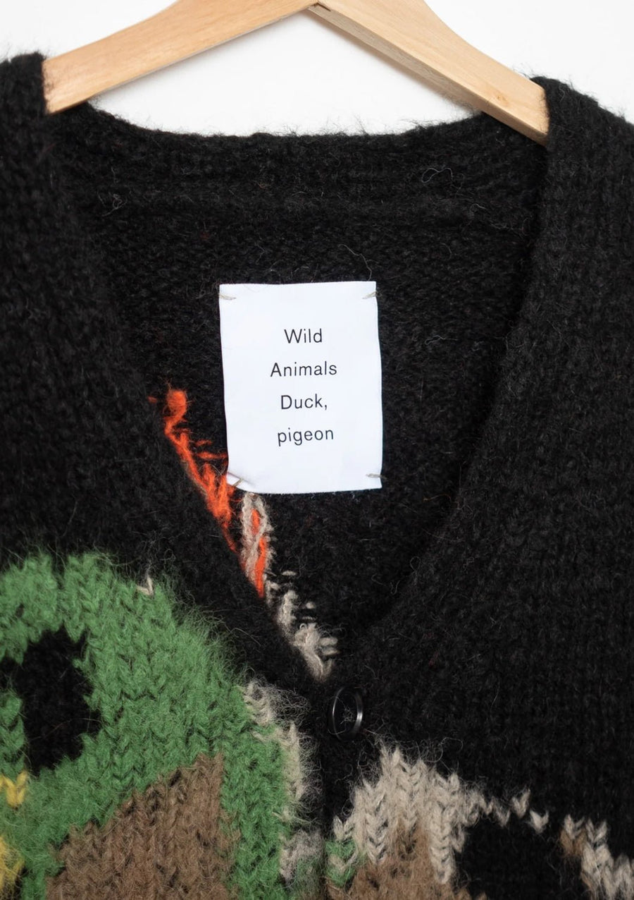 W.I.L.D. A.N.I.M.A.L.S. - Duck, Pigeon Cardigan in black