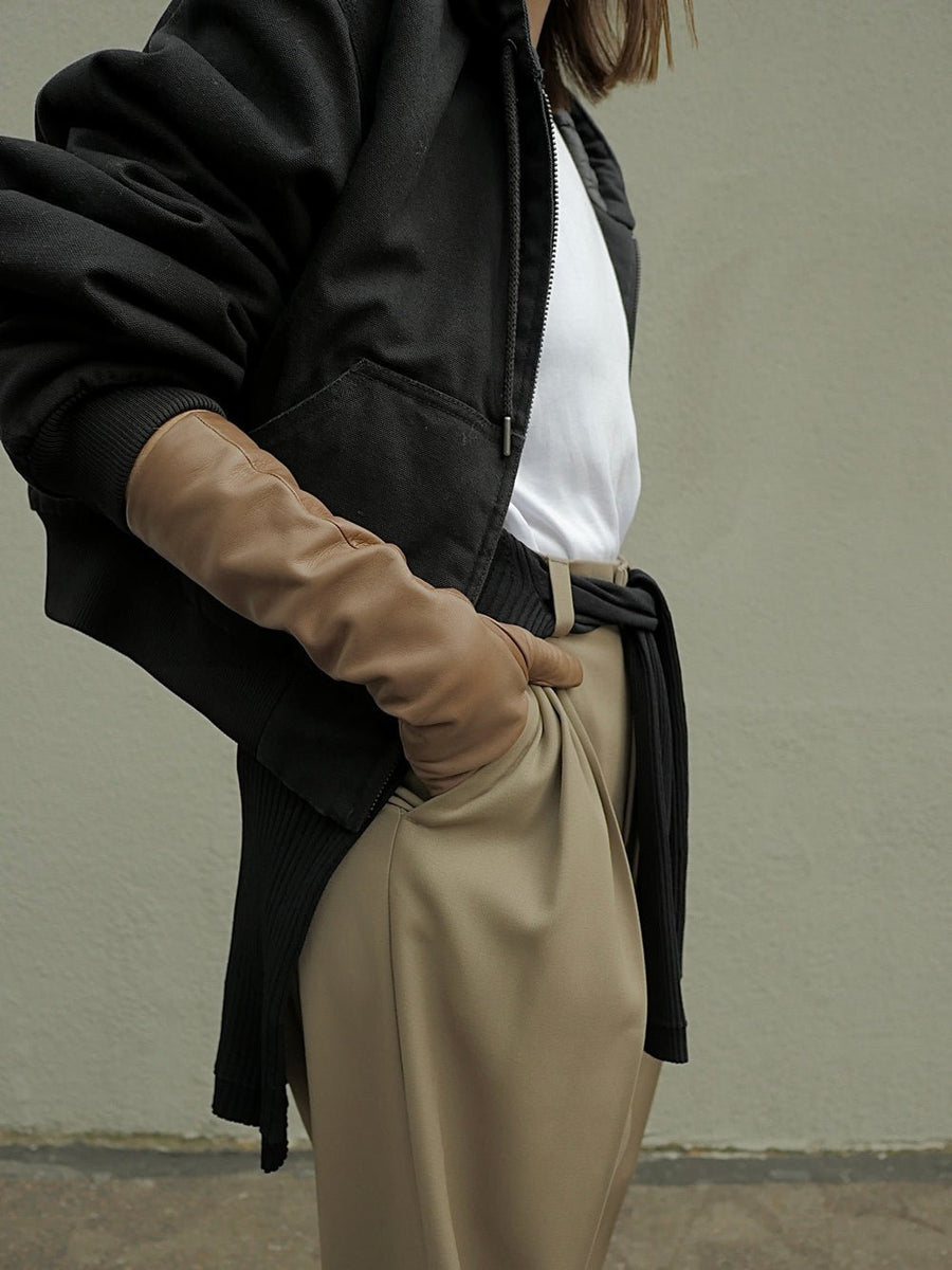 HANDSOME STOCKHOLM - Essentials Long Gloves in Taupe