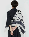 MANIPURI - Inversion Fish Scarf in Off White