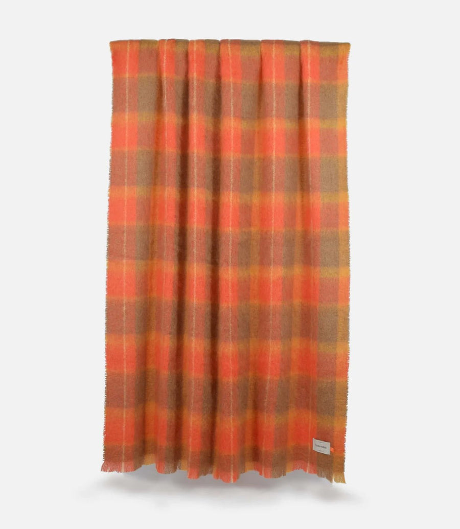 CUSHENDALE MILLS - Drumin Mohair Blanket in Flame