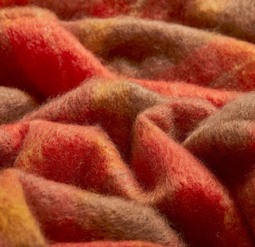 CUSHENDALE MILLS - Drumin Mohair Blanket in Flame