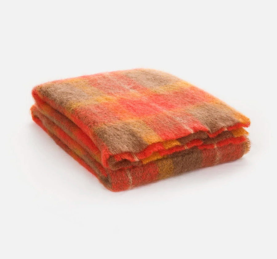 CUSHENDALE MILLS - Drumin Mohair Blanket in Flame