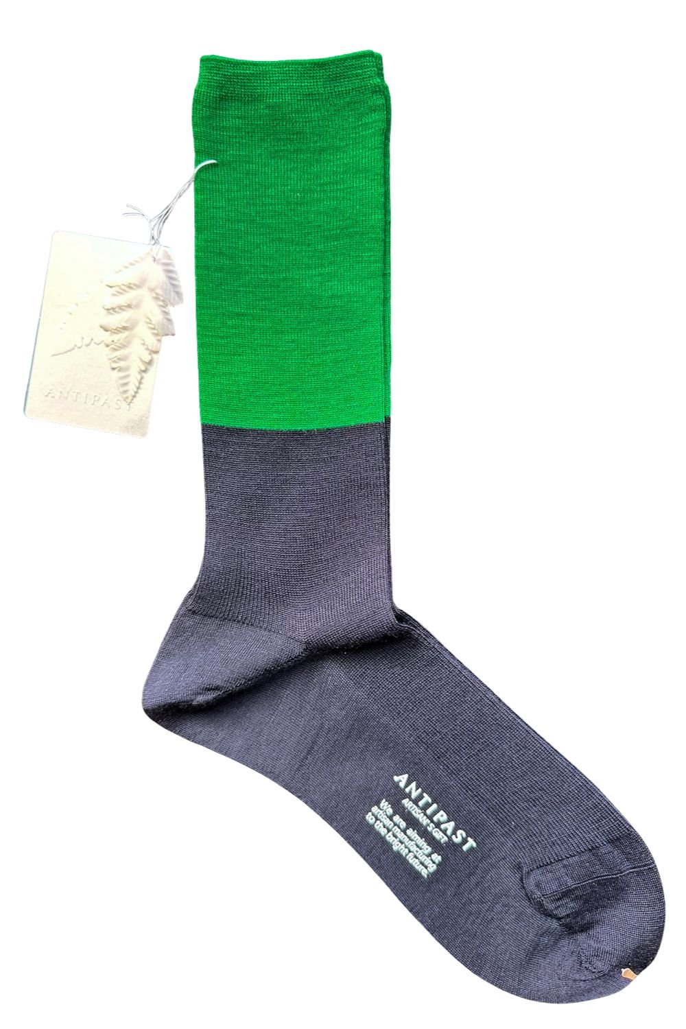 ANTIPAST - Two-Tone Trouser Socks in Navy/Green
