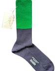ANTIPAST - Two-Tone Trouser Socks in Navy/Green