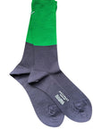 ANTIPAST - Two-Tone Trouser Socks in Navy/Green
