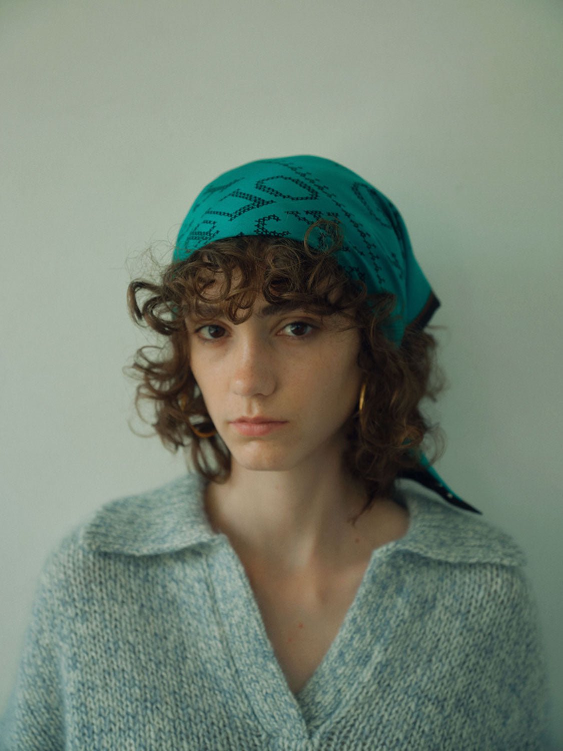 MANIPURI - SAMPLER SCARF in Green/Black