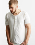Merz b. Schwanen - Loopwheeler 207 Short Sleeved Henley in White