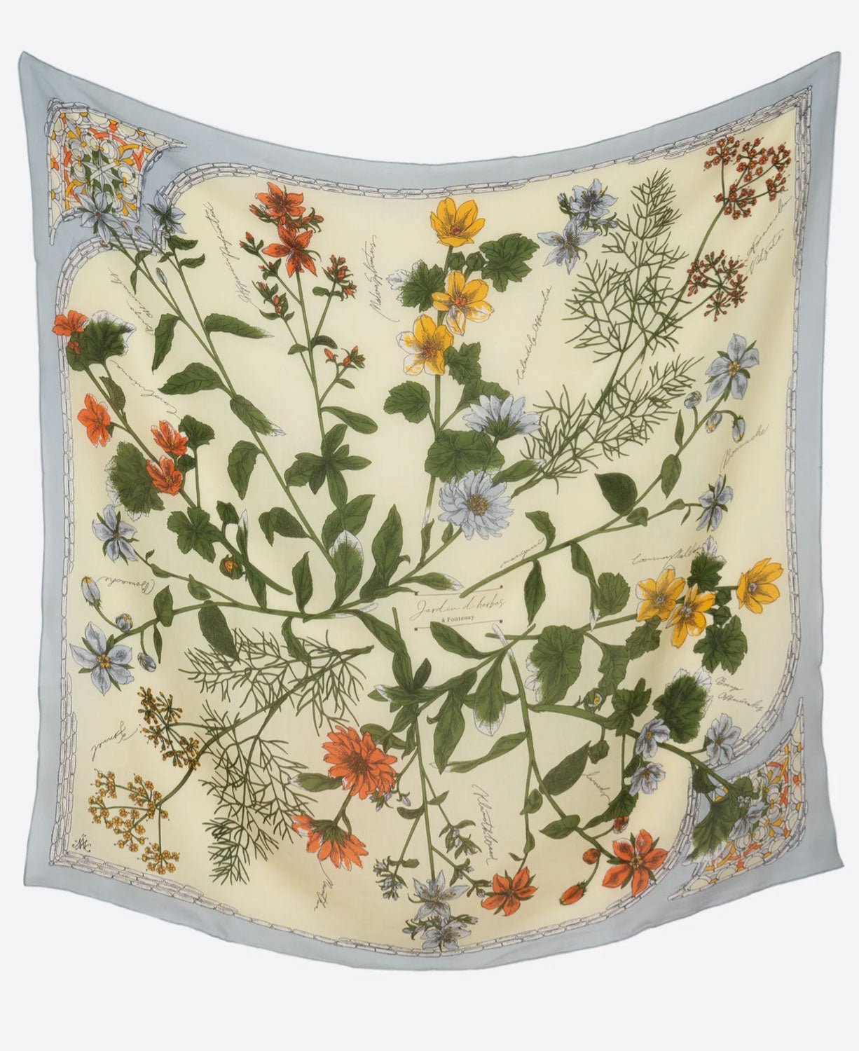 MANIPURI - Jardin D'Herbes Scarf in Grey