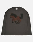 W.I.L.D. A.N.I.M.A.L.S. - Horse Long Sleeved T-shirt in Charcoal