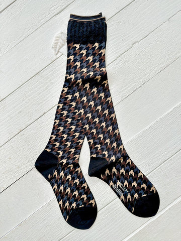 Antipast - Chidori knee-hi socks in black