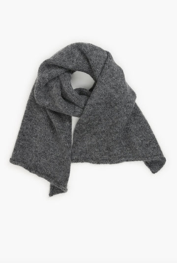 KARAKORAM - Suri Alpaca Knitted Scarf in Granite