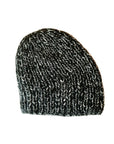 KARAKORAM - Knitted Slant Beanie in Black Mix
