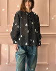 MINA PERHONEN - Linen Troll Blouse in Black