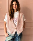 MINA PERHONEN - ADA KNIT VEST in PINK MELANGE