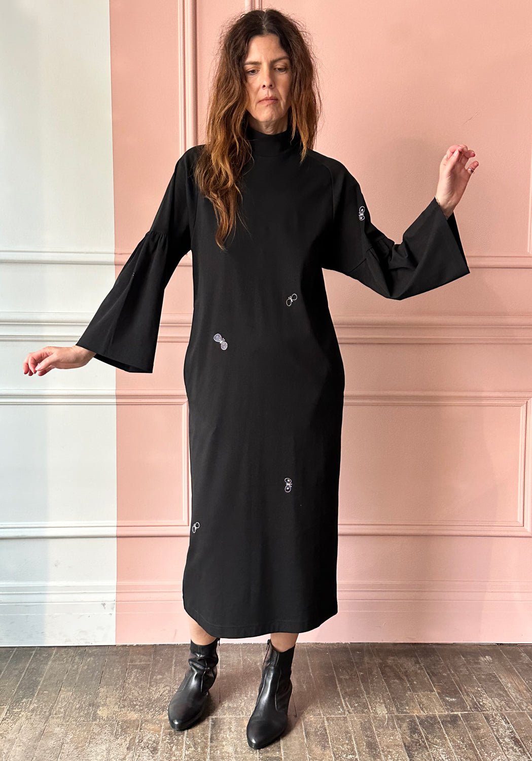 MINA PERHONEN - Choucho Knit Dress in Black