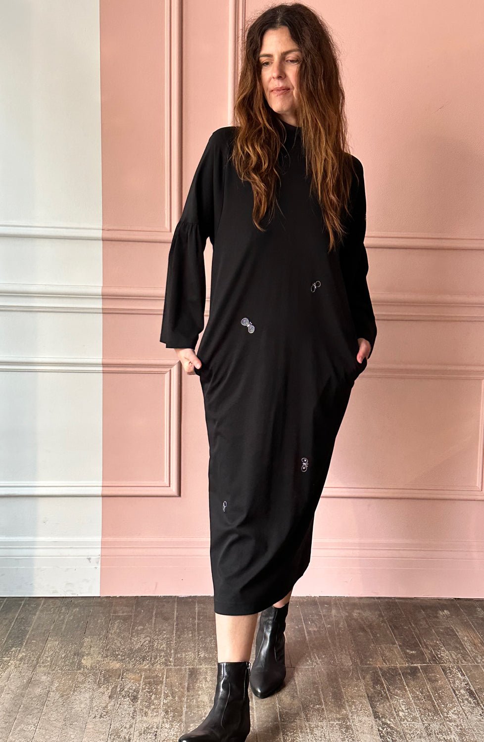 MINA PERHONEN - Choucho Knit Dress in Black