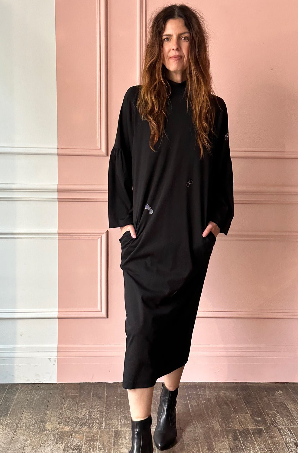 MINA PERHONEN - Choucho Knit Dress in Black