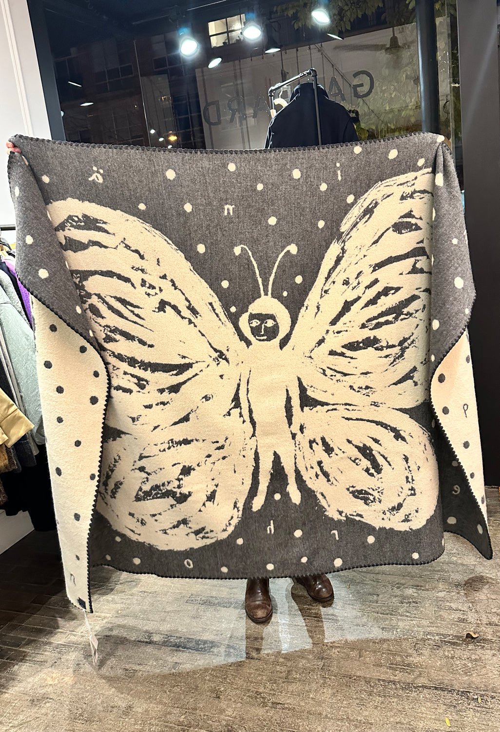 MINA PERHONEN - LARGE ENKELI BLANKET in GREY